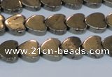 CPY332 15.5 inches 10*10mm heart pyrite gemstone beads