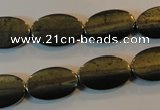 CPY334 15.5 inches 10*16mm twisted oval pyrite gemstone beads