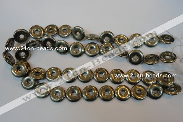 CPY339 15.5 inches 18mm donut pyrite gemstone beads wholesale