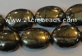 CPY34 16 inches 15*20mm oval pyrite gemstone beads wholesale