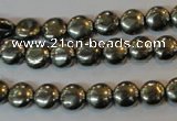 CPY35 16 inches 8mm coin pyrite gemstone beads wholesale