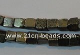 CPY350 15.5 inches 4*4mm cube pyrite gemstone beads wholesale