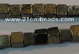 CPY351 15.5 inches 6*6mm cube pyrite gemstone beads wholesale