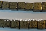 CPY353 15.5 inches 10*10mm cube pyrite gemstone beads wholesale