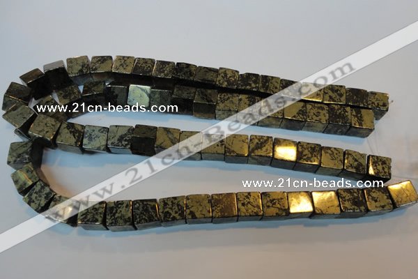 CPY354 15.5 inches 12*12mm cube pyrite gemstone beads wholesale