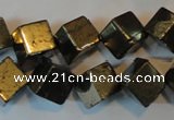 CPY358 15.5 inches 10*10mm cube pyrite gemstone beads wholesale