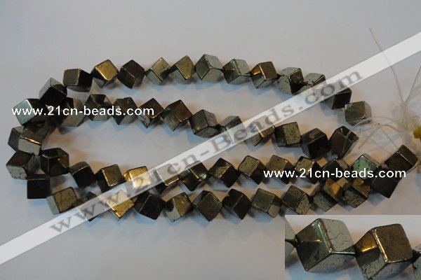 CPY358 15.5 inches 10*10mm cube pyrite gemstone beads wholesale