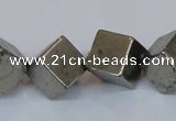 CPY359 15.5 inches 12*12mm cube pyrite gemstone beads