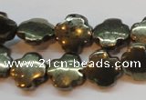 CPY373 15 inches 12*12mm cross pyrite gemstone beads