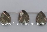 CPY378 Top drilled 12*16mm briolette pyrite gemstone beads