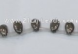 CPY381 Top drilled 6*8mm flat teardrop pyrite gemstone beads