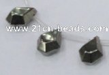 CPY389 Top drilled 11*15mm - 12*16mm faceted flat teardrop pyrite beads