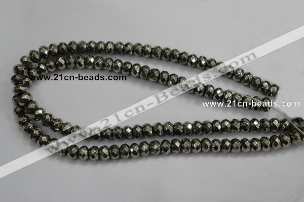 CPY39 16 inches 3*6mm faceted rondelle pyrite gemstone beads wholesale