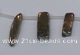 CPY395 Top drilled 7*15mm - 8*20mm sticks pyrite gemstone beads