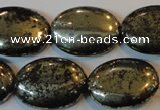 CPY42 16 inches 18*25mm oval pyrite gemstone beads wholesale