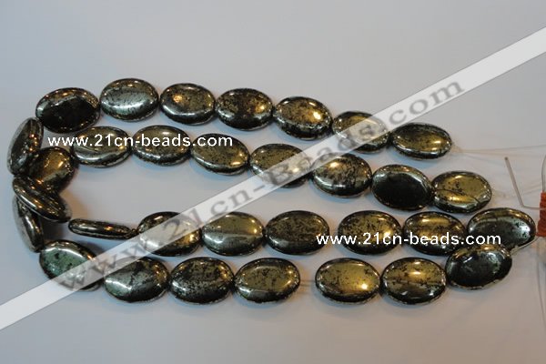 CPY42 16 inches 18*25mm oval pyrite gemstone beads wholesale