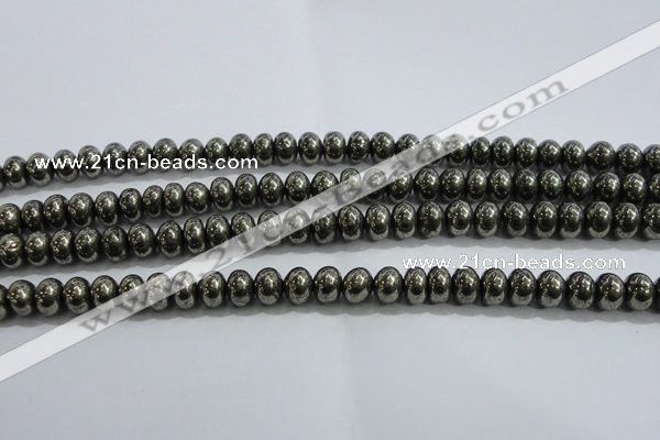 CPY422 15.5 inches 4*6mm rondelle pyrite gemstone beads