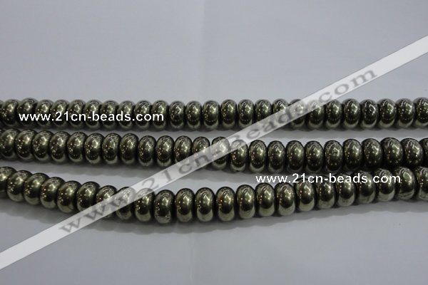 CPY424 15.5 inches 6*10mm rondelle pyrite gemstone beads