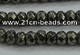 CPY428 15.5 inches 4*6mm faceted rondelle pyrite gemstone beads