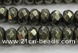 CPY429 15.5 inches 5*8mm faceted rondelle pyrite gemstone beads