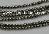 CPY45 16 inches 4mm round pyrite gemstone beads wholesale