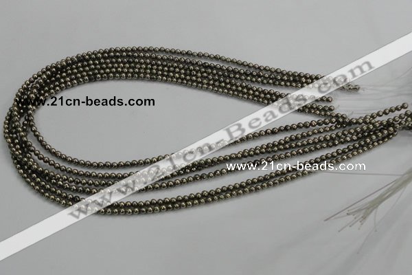 CPY46 16 inches 6mm round pyrite gemstone beads wholesale