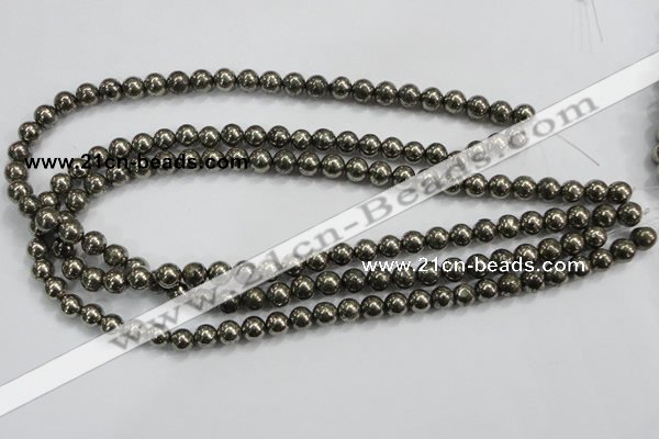 CPY48 16 inches 10mm round pyrite gemstone beads wholesale