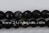 CPY501 15.5 inches 6mm faceted round natural chalcopyrite beads