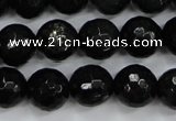 CPY502 15.5 inches 8mm faceted round natural chalcopyrite beads