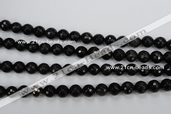 CPY503 15.5 inches 10mm faceted round natural chalcopyrite beads