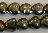 CPY51 16 inches 10*10mm heart pyrite gemstone beads wholesale