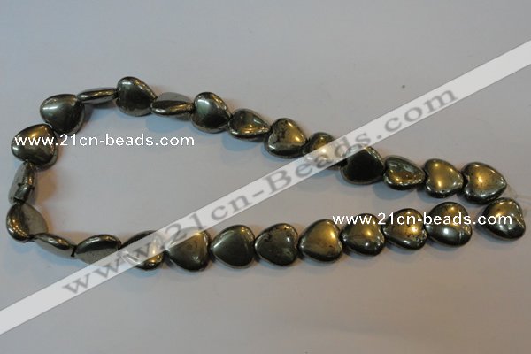 CPY54 16 inches 16*16mm heart pyrite gemstone beads wholesale