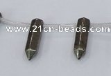 CPY555 Top drilled 6*22mm sticks pyrite gemstone beads