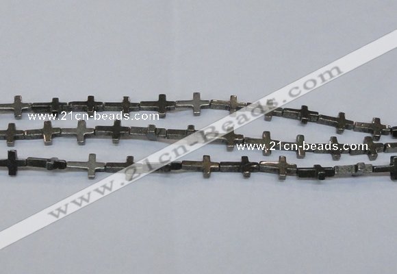 CPY583 15.5 inches 10*15mm cross pyrite gemstone beads wholesale