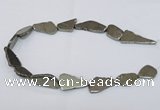 CPY585 15.5 inches 18*25mm - 16*35mm freeform pyrite gemstone beads