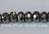 CPY588 15.5 inches 8*12mm faceted rondelle pyrite gemstone beads