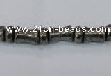 CPY590 15.5 inches 5*8mm - 8*11mm bone & rondelle pyrite beads