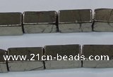 CPY593 15.5 inches 8*16mm cuboid pyrite gemstone beads