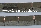 CPY594 15.5 inches 10*20mm cuboid pyrite gemstone beads