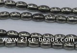 CPY596 15.5 inches 4*6mm rice pyrite gemstone beads wholesale