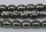 CPY598 15.5 inches 8*10mm rice pyrite gemstone beads wholesale