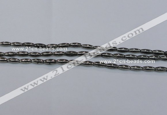 CPY600 15.5 inches 5*16mm rice pyrite gemstone beads wholesale