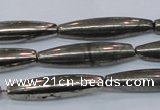 CPY601 15.5 inches 7*30mm rice pyrite gemstone beads wholesale