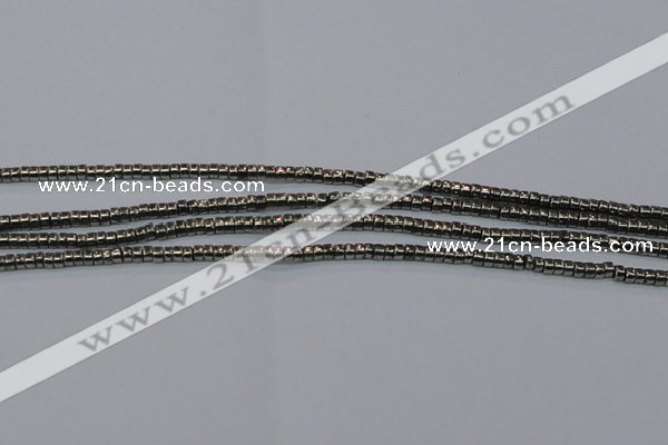 CPY606 15.5 inches 2*3mm heishi pyrite gemstone beads