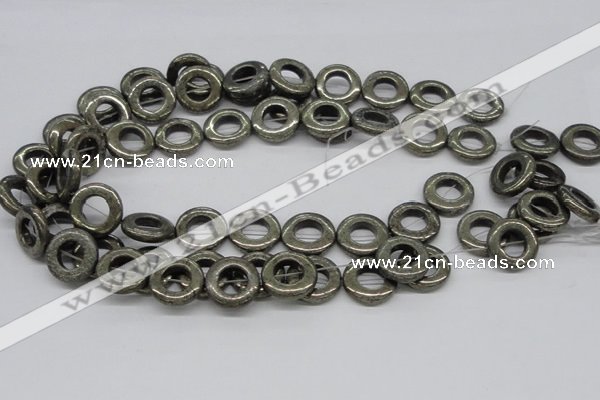 CPY61 15.5 inches 23mm donut pyrite gemstone beads wholesale