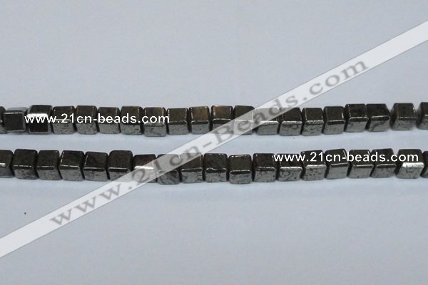 CPY613 15.5 inches 10*10mm cube pyrite gemstone beads