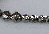 CPY615 15.5 inches 4mm - 12mm faceted round pyrite gemstone beads