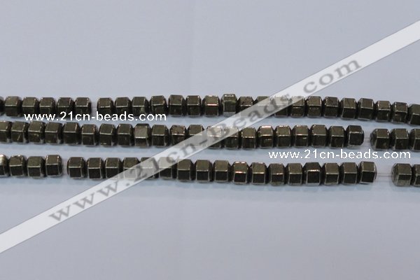 CPY618 15.5 inches 9*10mm pyrite gemstone beads