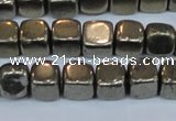 CPY620 15.5 inches 8*8mm cube pyrite gemstone beads