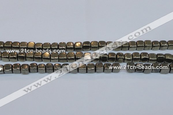 CPY620 15.5 inches 8*8mm cube pyrite gemstone beads